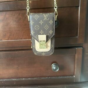 Brown and Gold Monogram Crossbody Bag